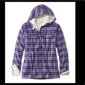 L.L. Bean Fleece-Lined Flannel Hoodie